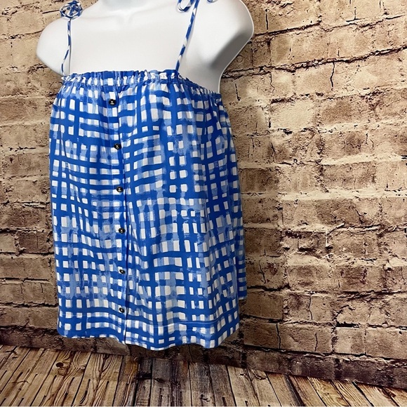 Lilly Pulitzer Blue Check Sleeveless Top - Picture 2 of 11